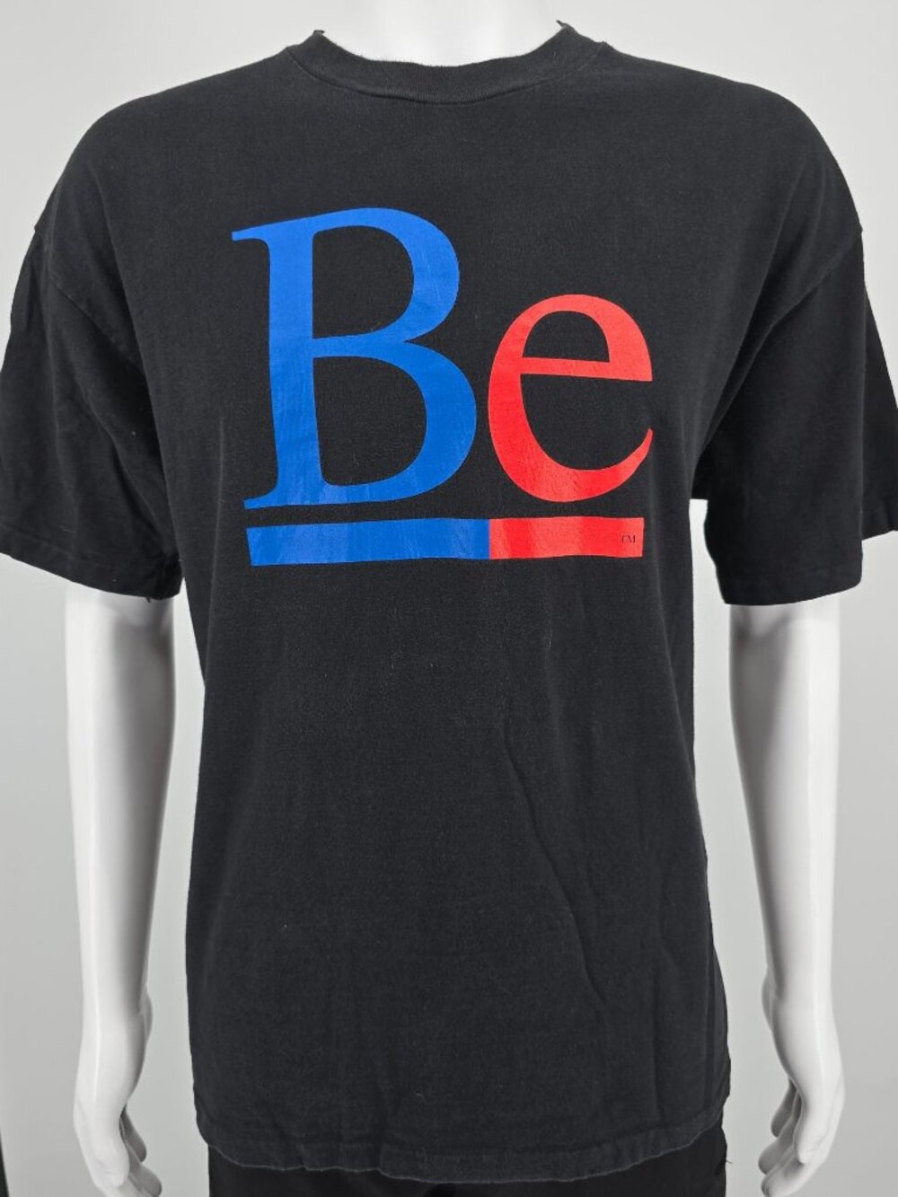 Vintage 1990s Hanes Beefy-T Black Be Inc. BeOS/BeBox Techware T-Shirt (L/XL)